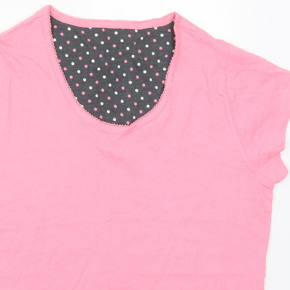 Marks and Spencer Womens Pink Solid Cotton Top Pyjama Top Size 12
