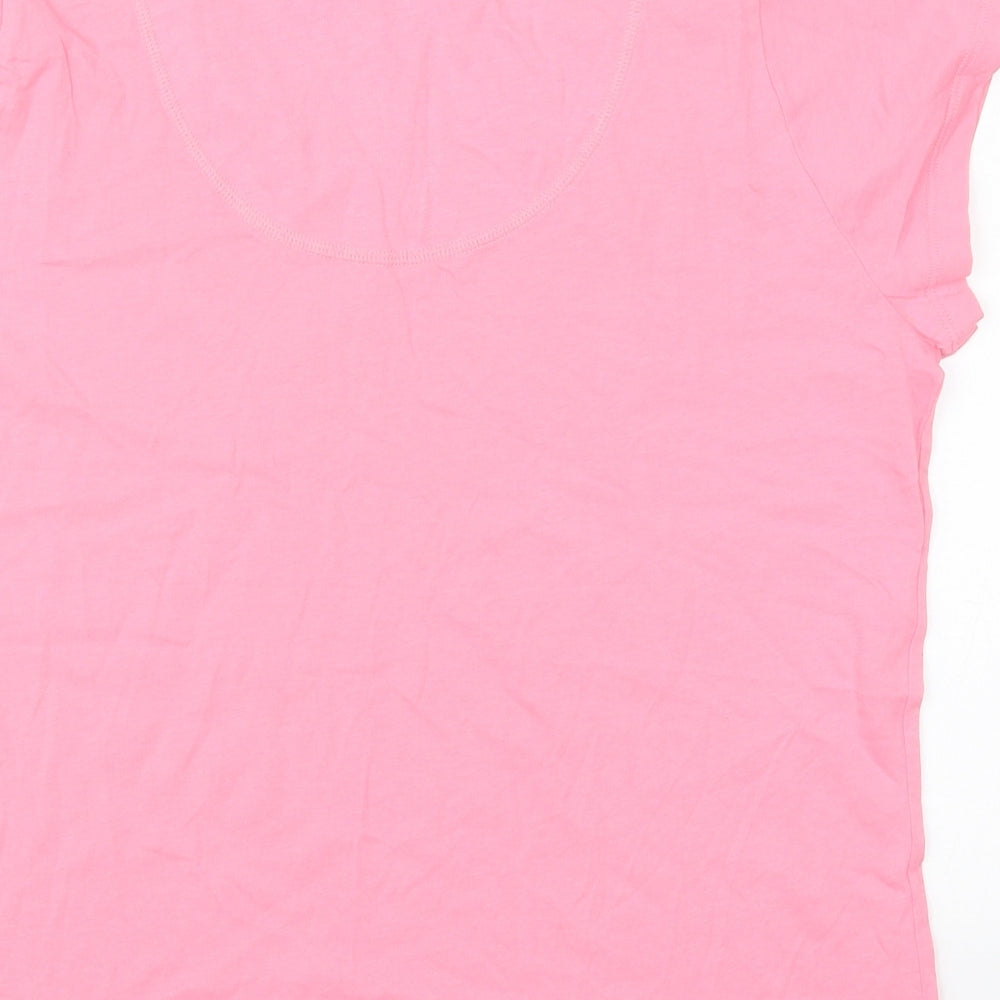 Marks and Spencer Womens Pink Solid Cotton Top Pyjama Top Size 12