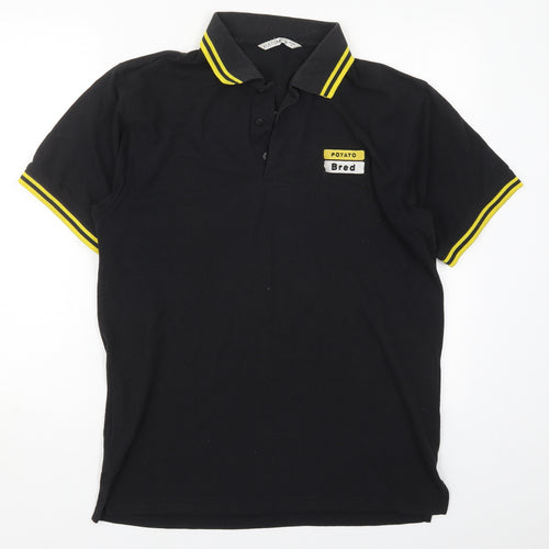 Kustom Kit Mens Black  Cotton  Polo Size M Collared Pullover - Potato Bred