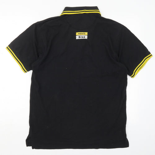 Kustom Kit Mens Black  Cotton  Polo Size M Collared Pullover - Potato Bred