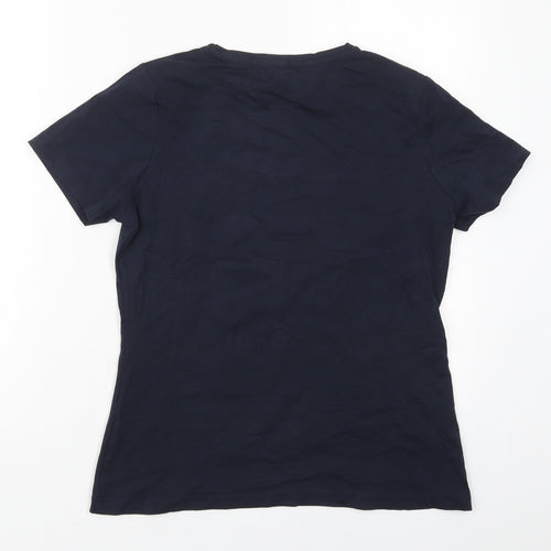Dunnes Womens Blue  Cotton Basic T-Shirt Size M Crew Neck - Bride Squad