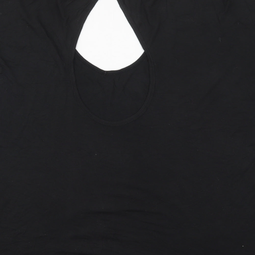 Capsule Womens Black  Viscose Basic T-Shirt Size 22 Scoop Neck