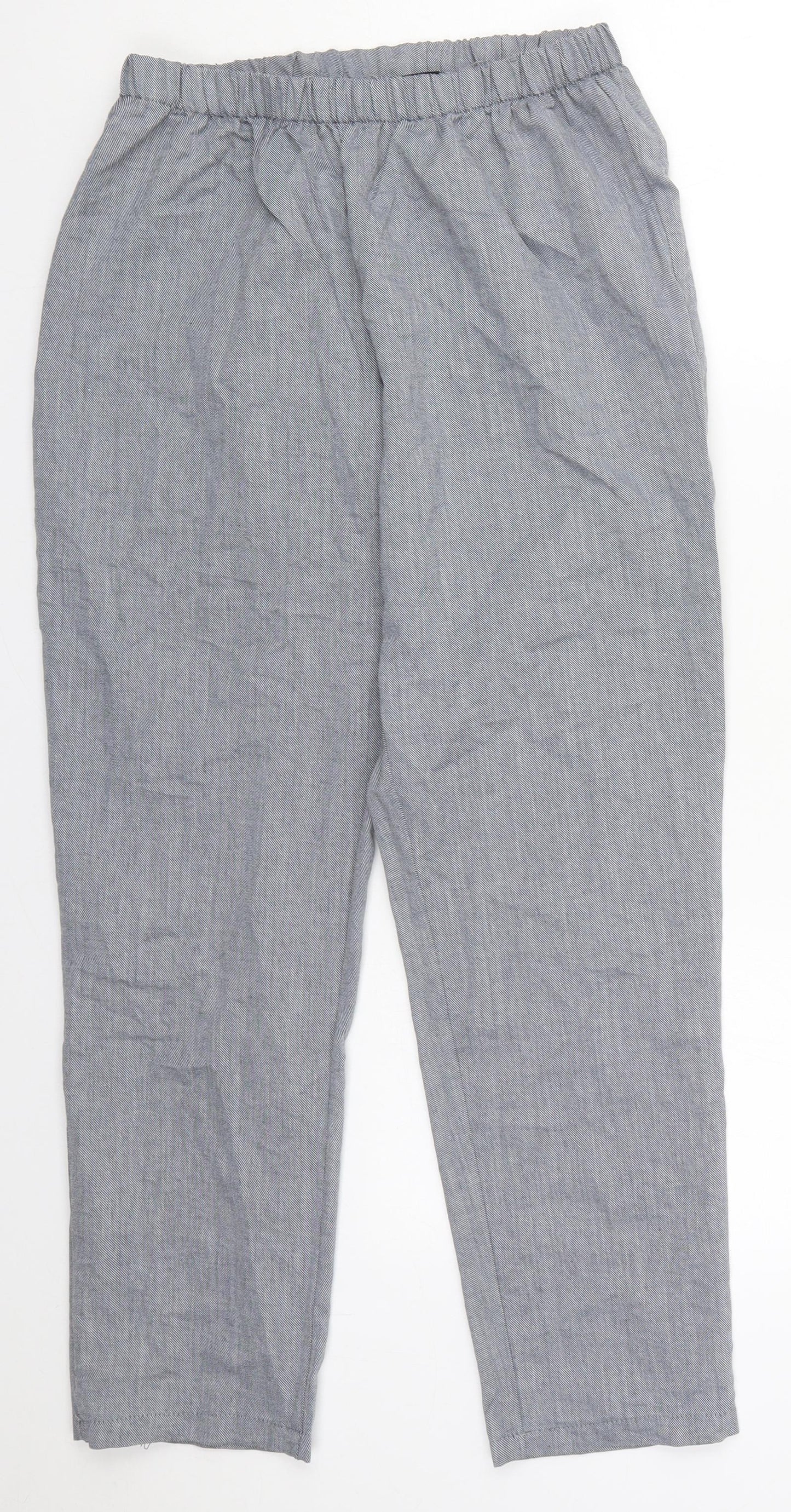 Insirah Womens Grey  Cotton Trousers  Size 26 in L27 in Regular