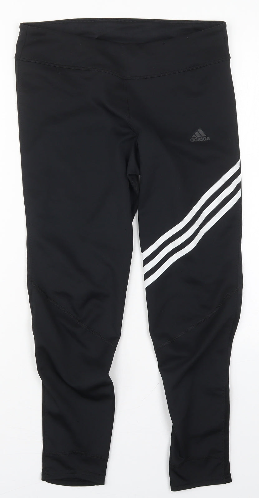 adidas Womens Black  Polyester Capri Leggings Size 12 L25 in Regular