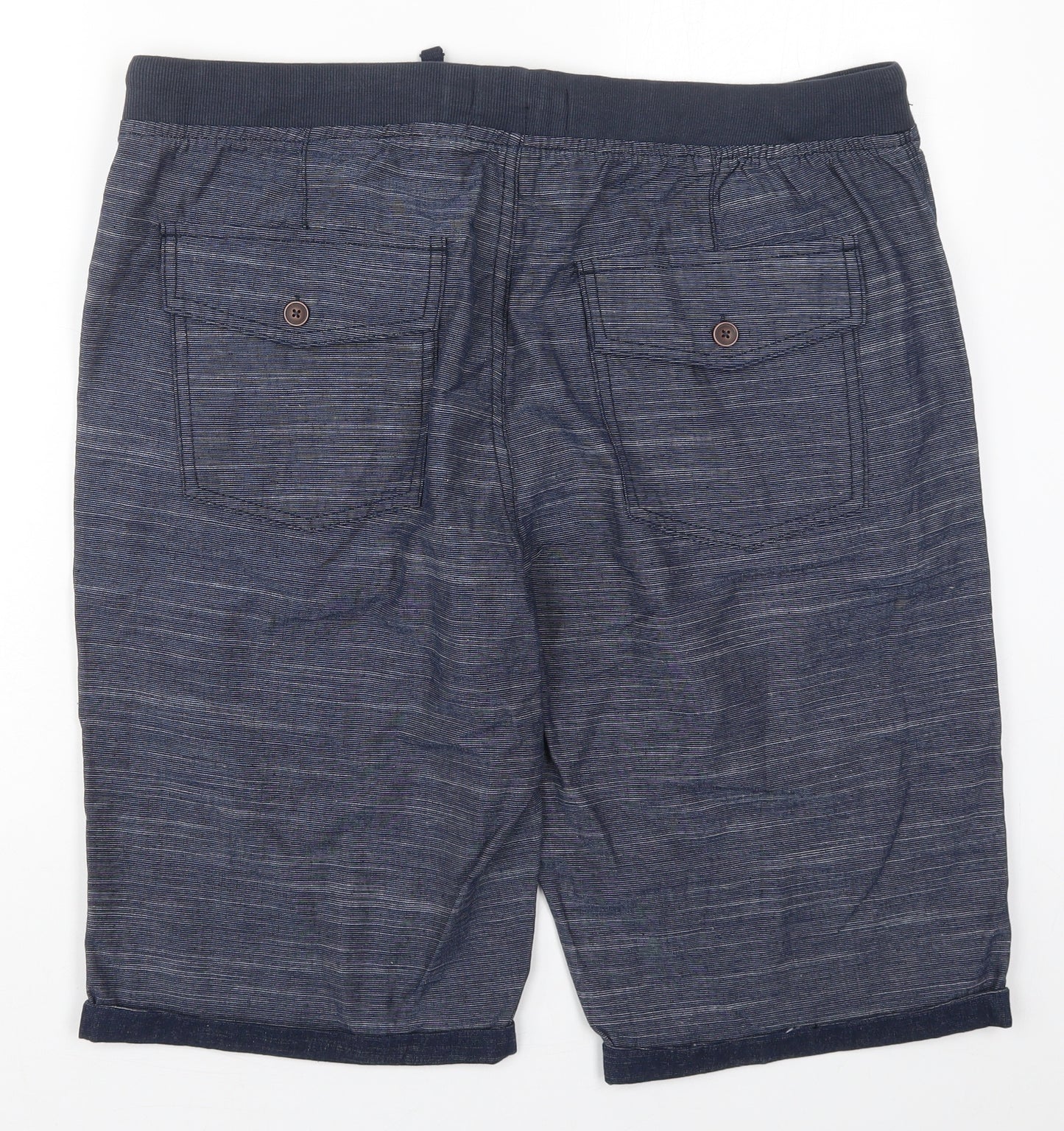Fabric 8 Mens Blue  Cotton Bermuda Shorts Size XL L10 in Regular Drawstring