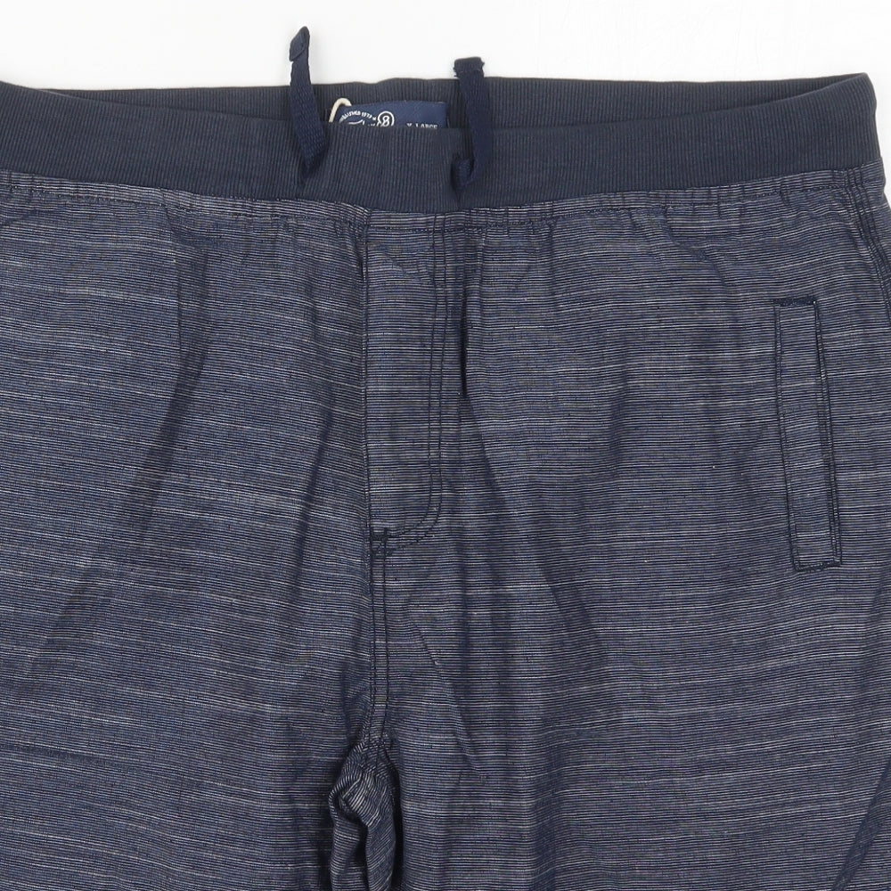 Fabric 8 Mens Blue  Cotton Bermuda Shorts Size XL L10 in Regular Drawstring