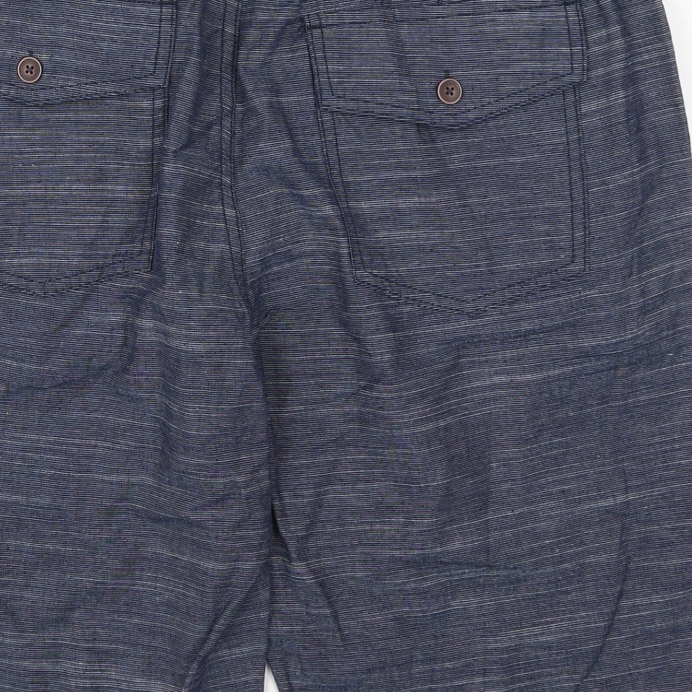 Fabric 8 Mens Blue  Cotton Bermuda Shorts Size XL L10 in Regular Drawstring