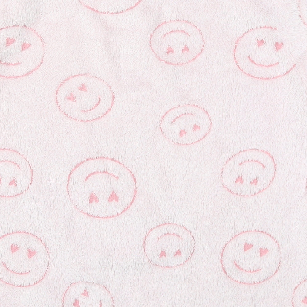 Dunnes Womens Pink Solid Polyester Top Pyjama Top Size M   - Smiley Face