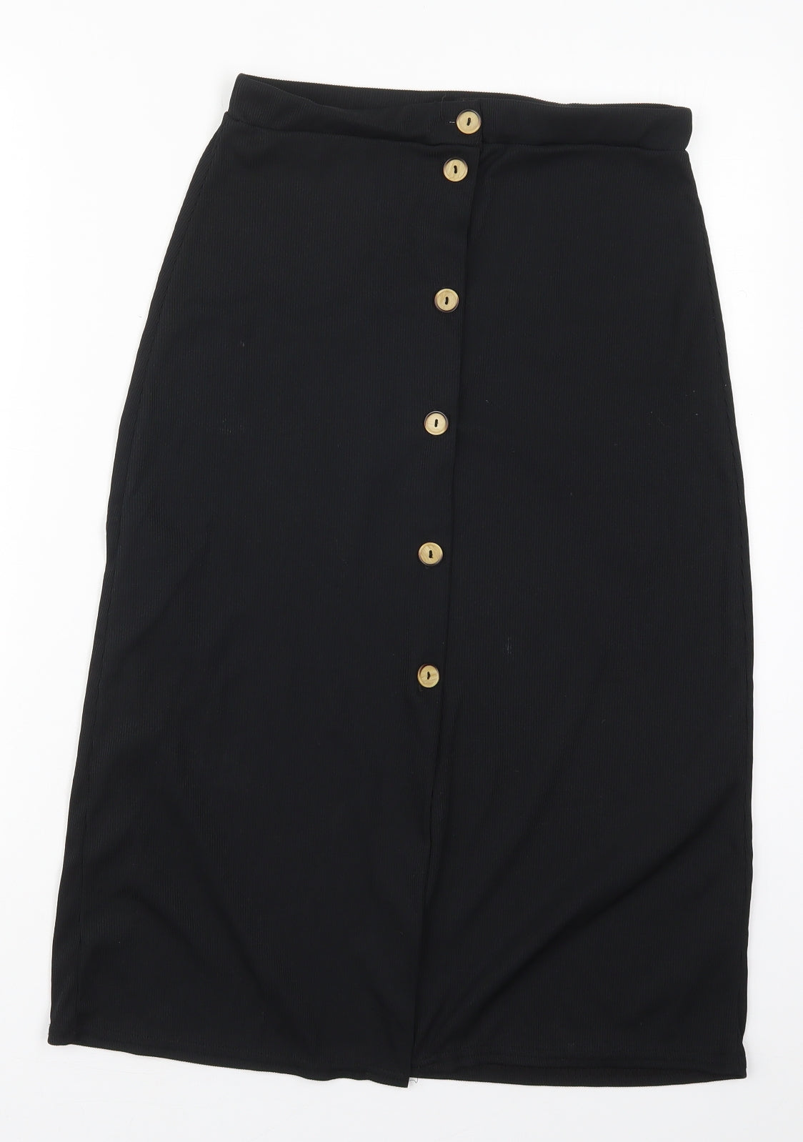 Nasty Gal Womens Black  Polyester Straight & Pencil Skirt Size 10   Button