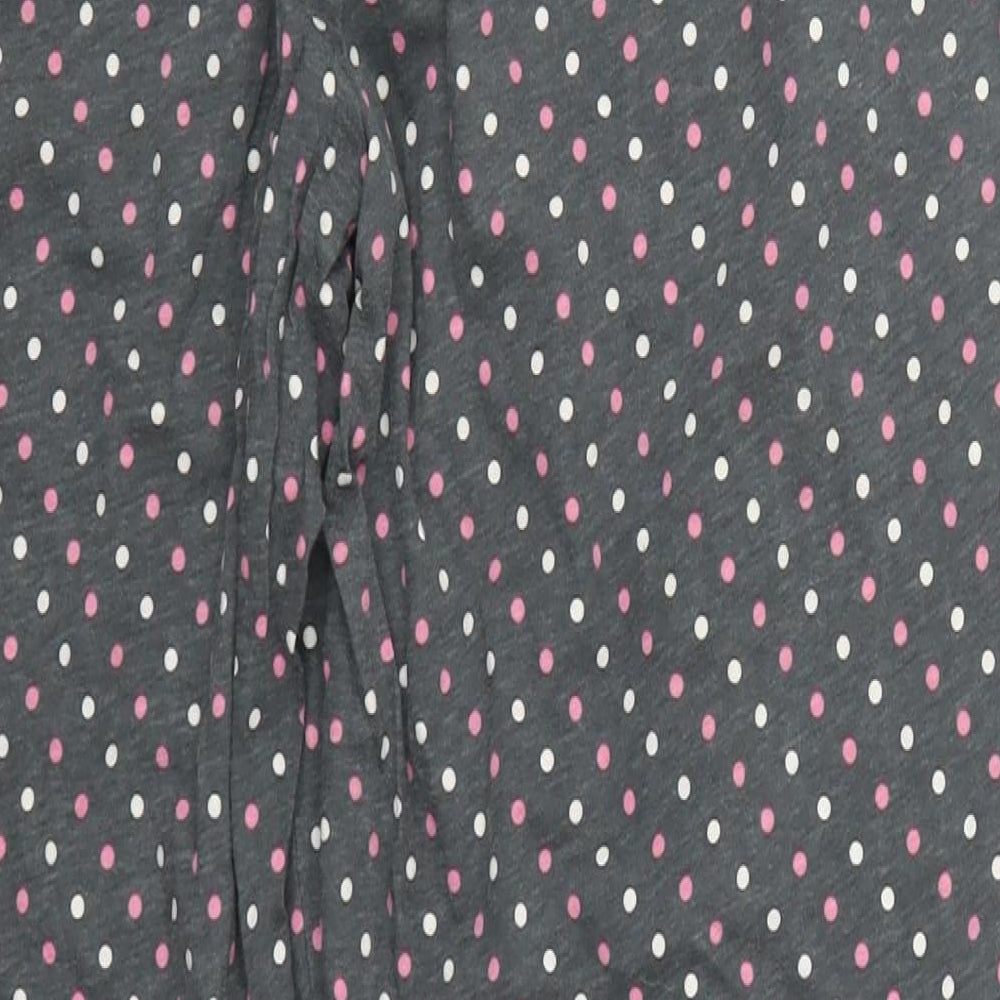 Marks and Spencer Womens Grey Polka Dot Cotton Trousers  Size 12 L28 in Regular  - Pyjama Pants