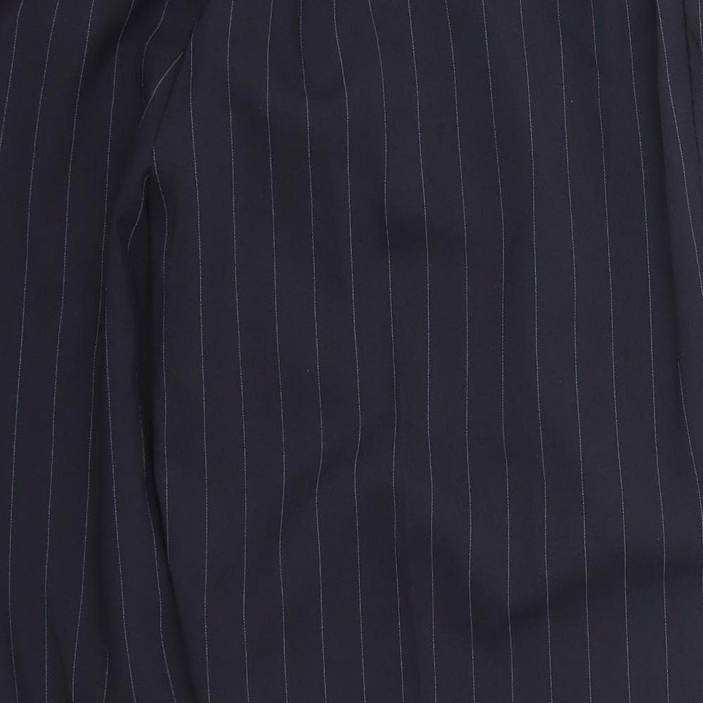 Bonmarché Womens Blue Striped Polyester Trousers  Size 18 L24 in Regular