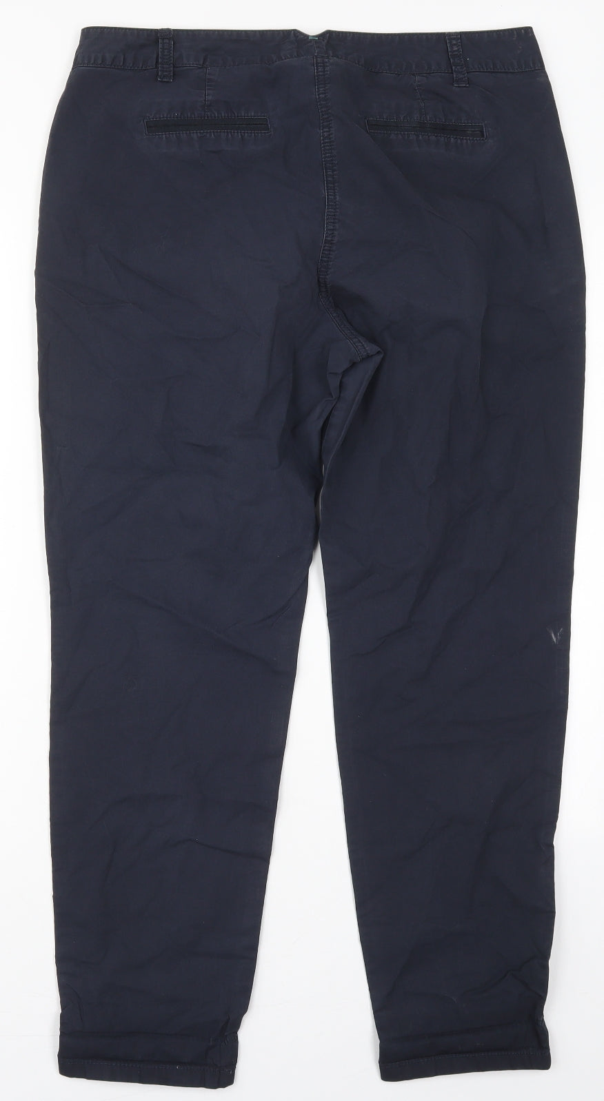 NEXT Womens Blue  Cotton Trousers  Size 14 L28 in Regular Button
