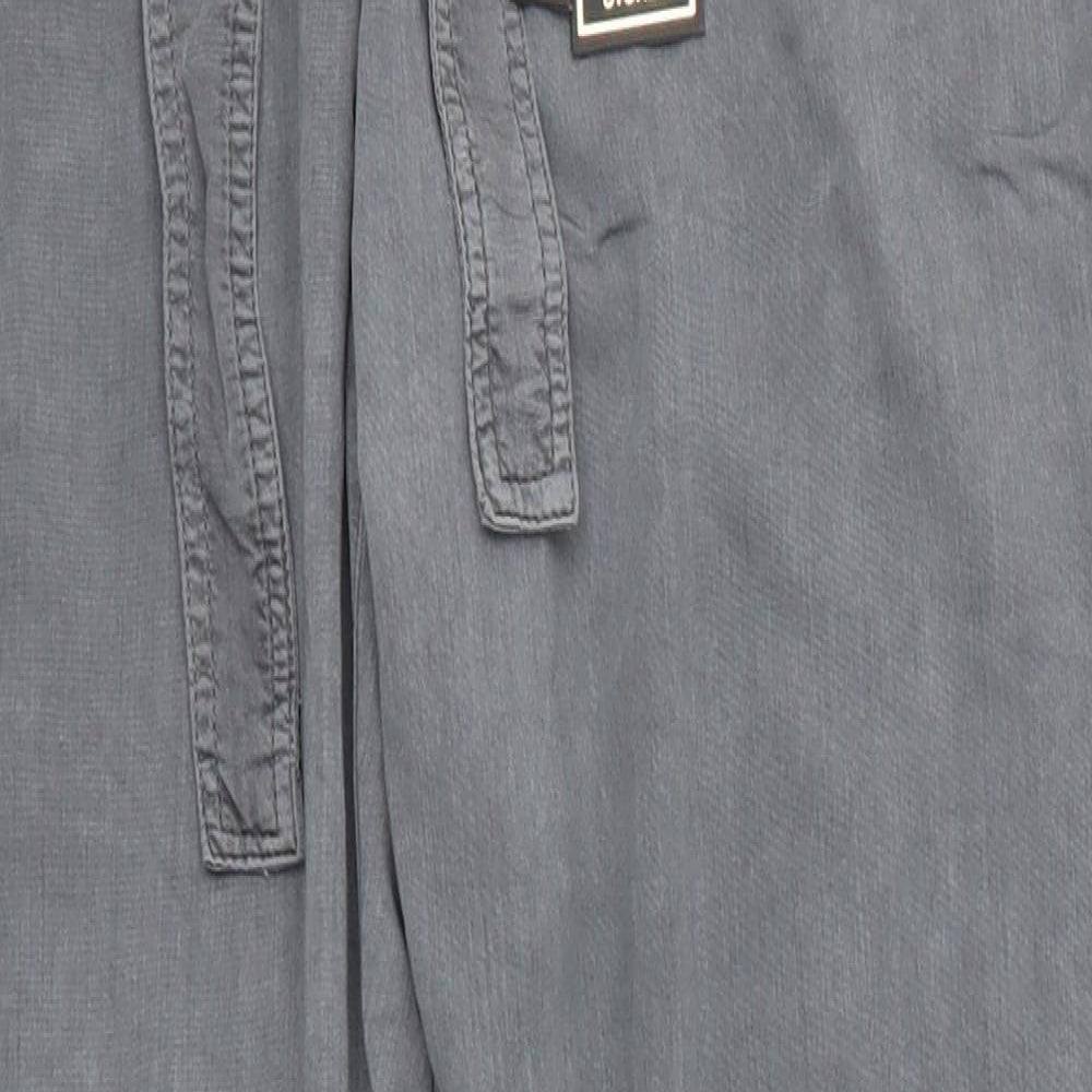 Dunnes Womens Grey  Viscose Trousers  Size 10 L29 in Regular Button