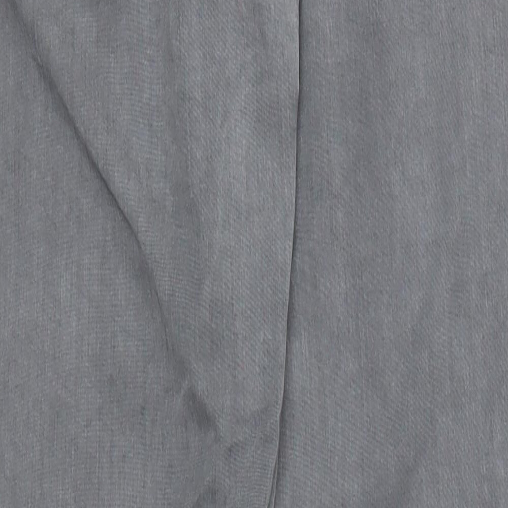 Dunnes Womens Grey  Viscose Trousers  Size 10 L29 in Regular Button