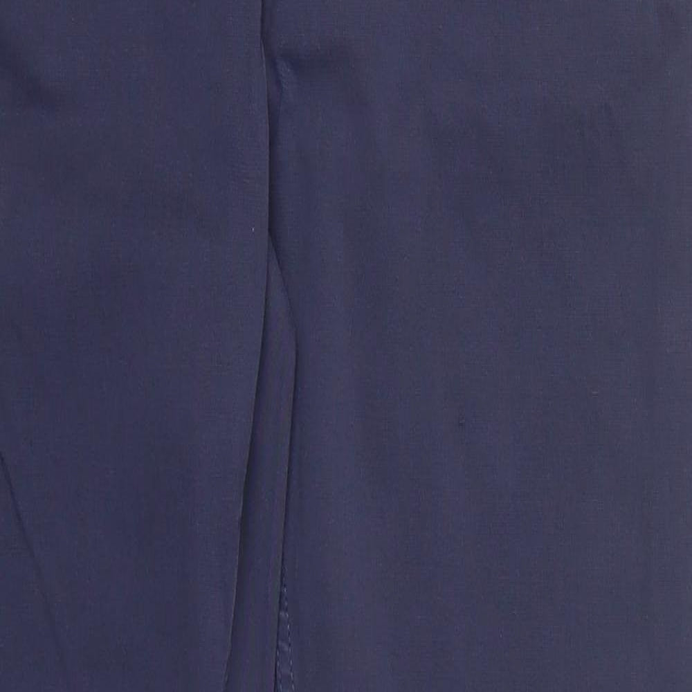 NEXT Womens Blue  Cotton Chino Trousers Size 8 L30 in Regular Button