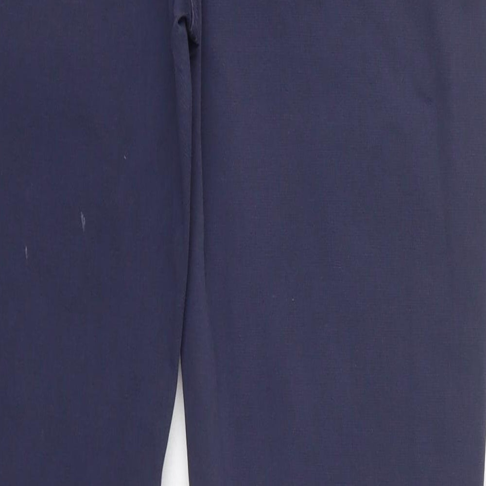 NEXT Womens Blue  Cotton Chino Trousers Size 8 L30 in Regular Button