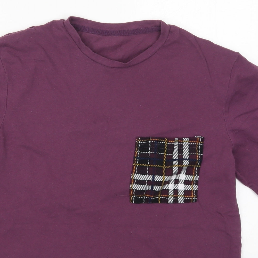 Dunnes Womens Purple Solid Cotton Top Pyjama Top Size S