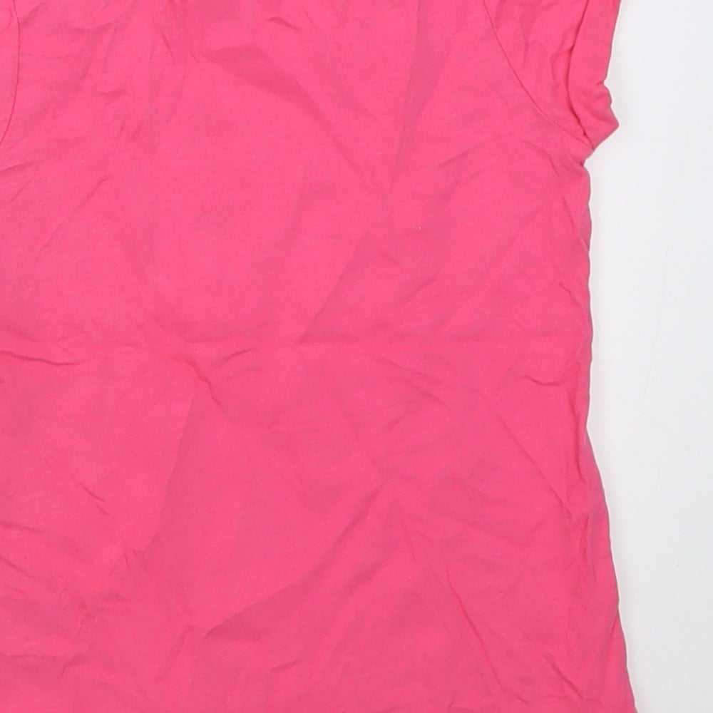 NEXT Girls Pink  Cotton Basic T-Shirt Size 2-3 Years Crew Neck Pullover