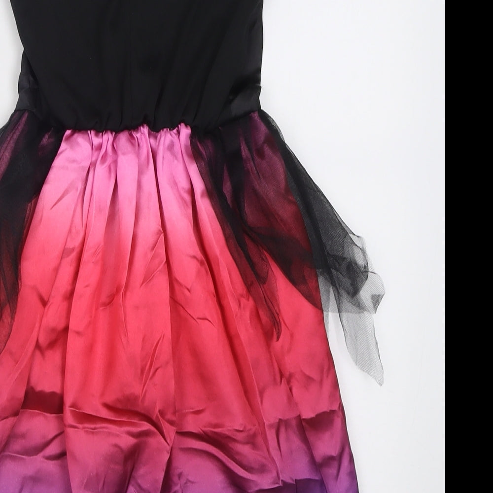 Halloween Girls Multicoloured  Polyester A-Line  Size 4-5 Years  Square Neck Hook & Loop - Spider Princess Fancy Dress
