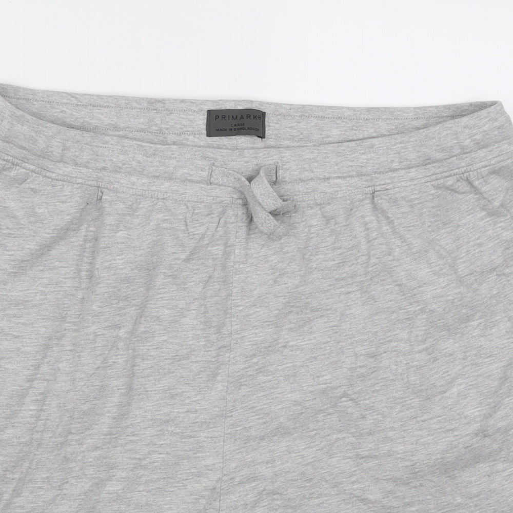 Primark Mens Grey  Cotton  Sleep Shorts Size L  Tie
