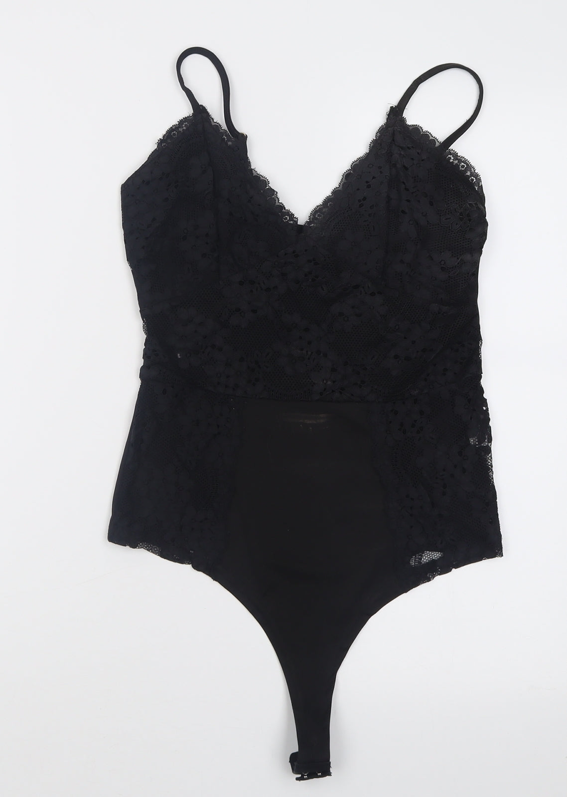 Pink Vanilla Womens Black  Polyester Bodysuit One-Piece Size M  Hook & Eye