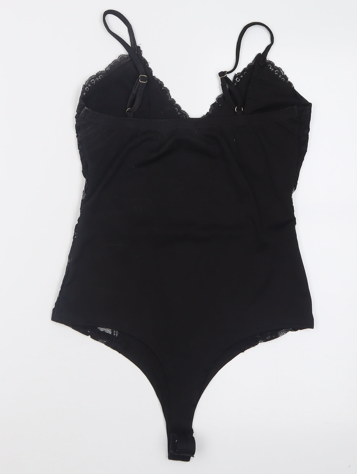 Pink Vanilla Womens Black  Polyester Bodysuit One-Piece Size M  Hook & Eye