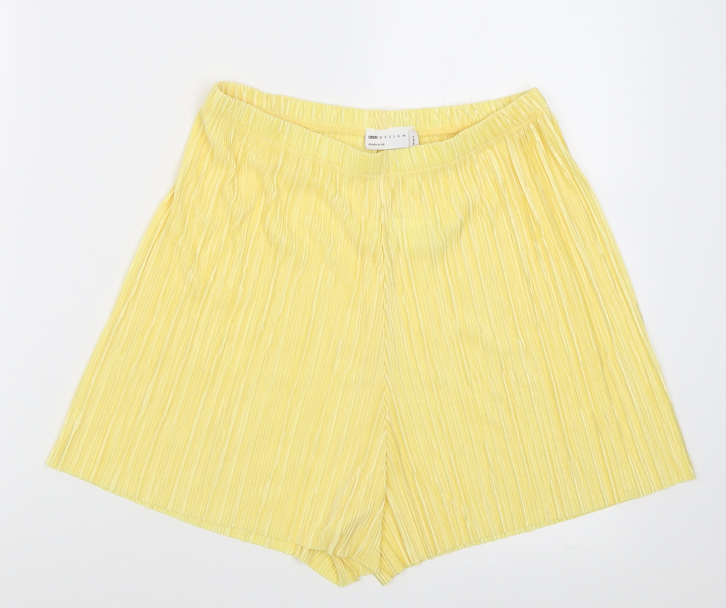 ASOS Womens Yellow  Polyester Paperbag Shorts Size 10 L3 in Regular Pull On