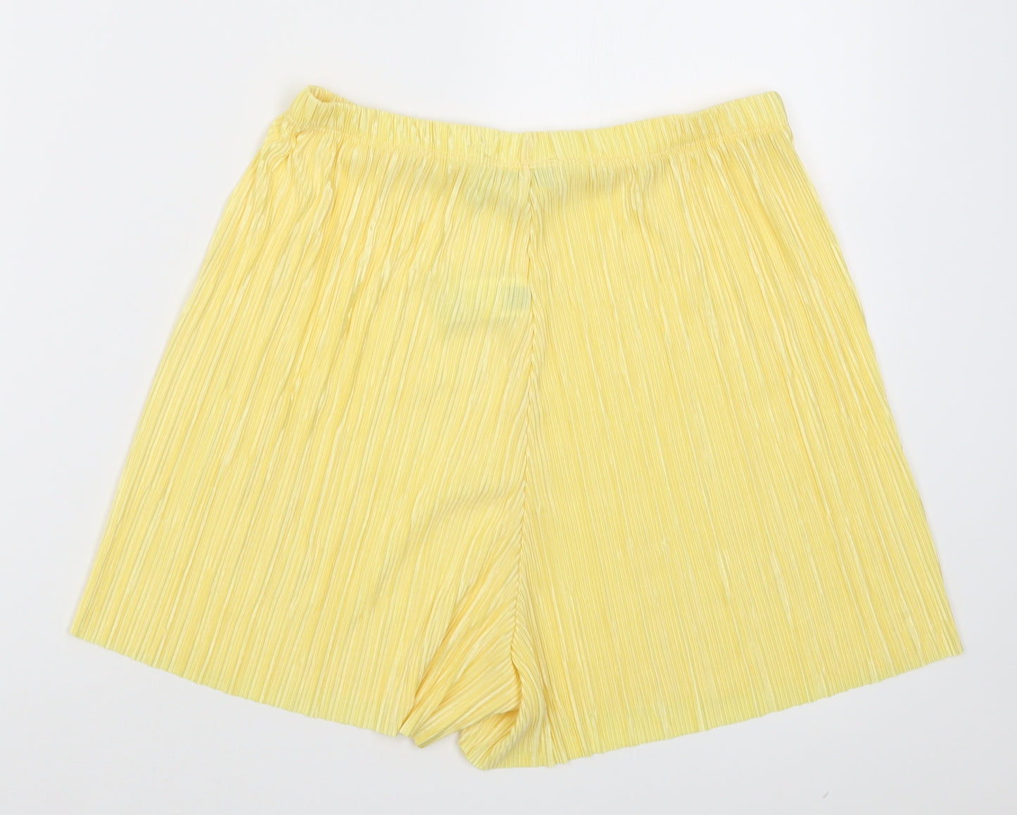ASOS Womens Yellow  Polyester Paperbag Shorts Size 10 L3 in Regular Pull On