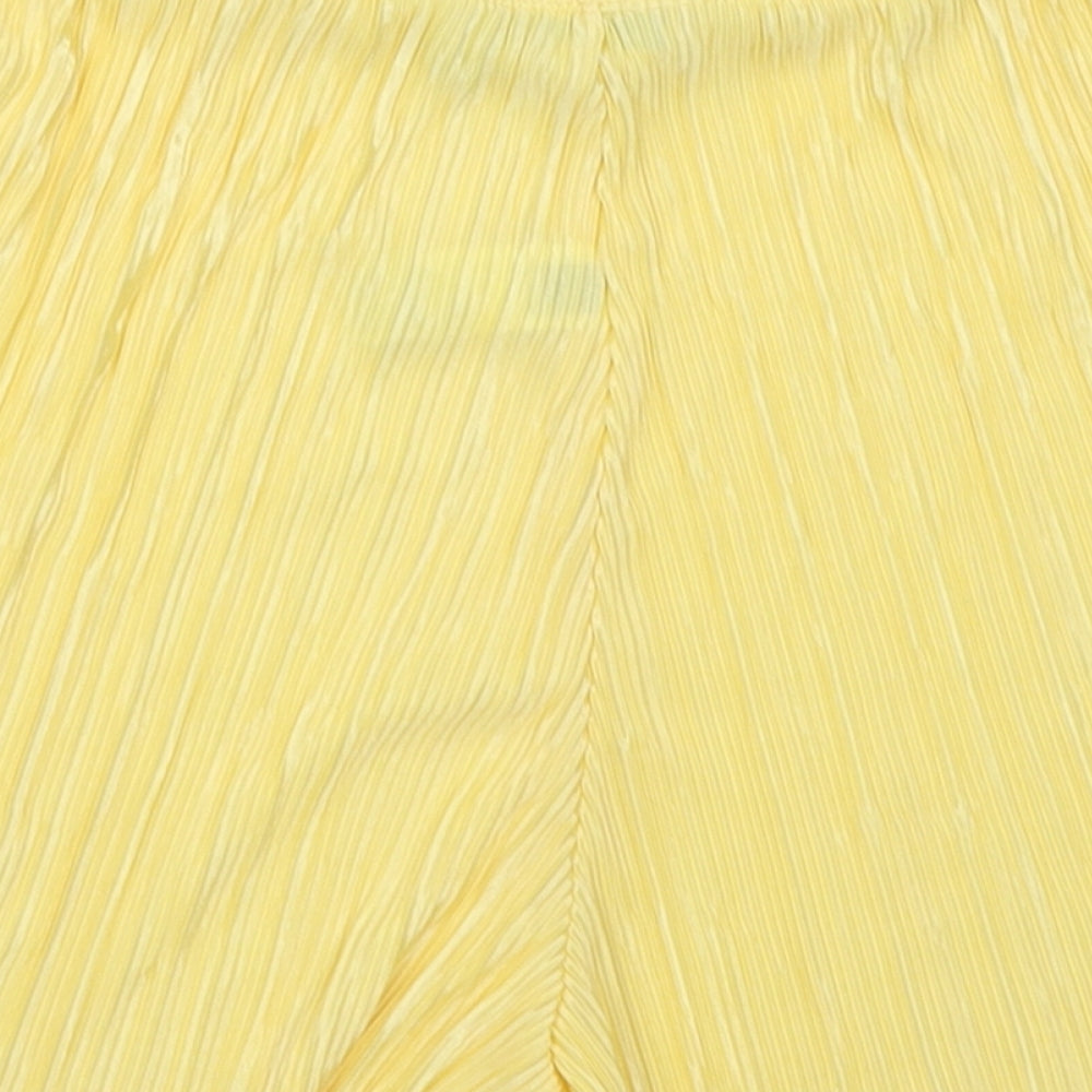ASOS Womens Yellow  Polyester Paperbag Shorts Size 10 L3 in Regular Pull On