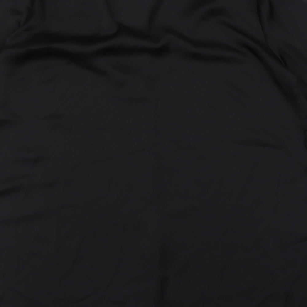 Zara Womens Black  Polyester Shirt Dress  Size L  V-Neck Pullover