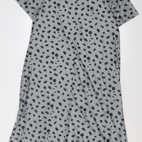 Urban Threads Womens Grey Animal Print Polyester A-Line  Size 10  Crew Neck Pullover