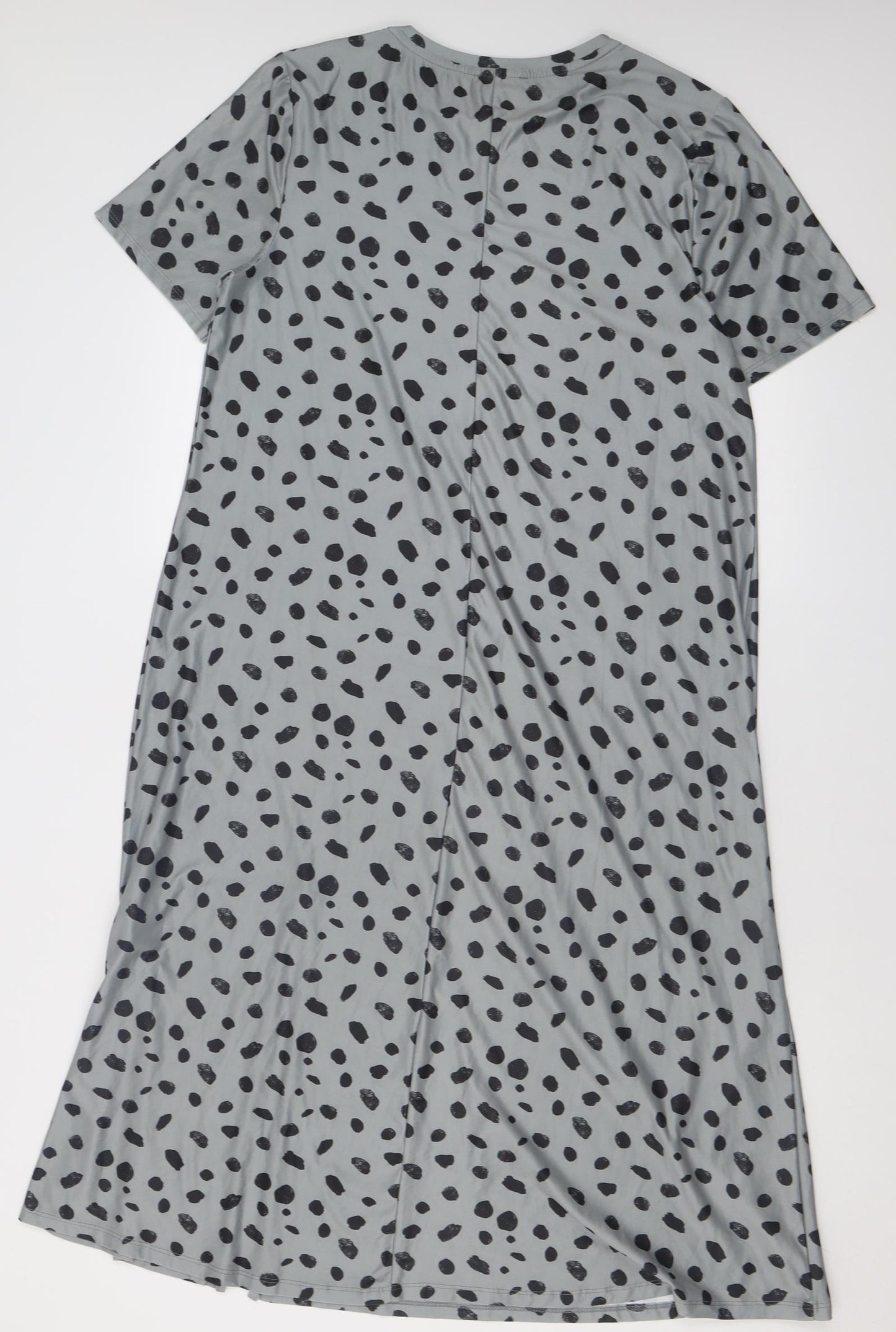 Urban Threads Womens Grey Animal Print Polyester A-Line  Size 10  Crew Neck Pullover