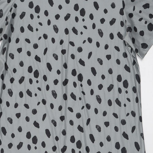 Urban Threads Womens Grey Animal Print Polyester A-Line  Size 10  Crew Neck Pullover