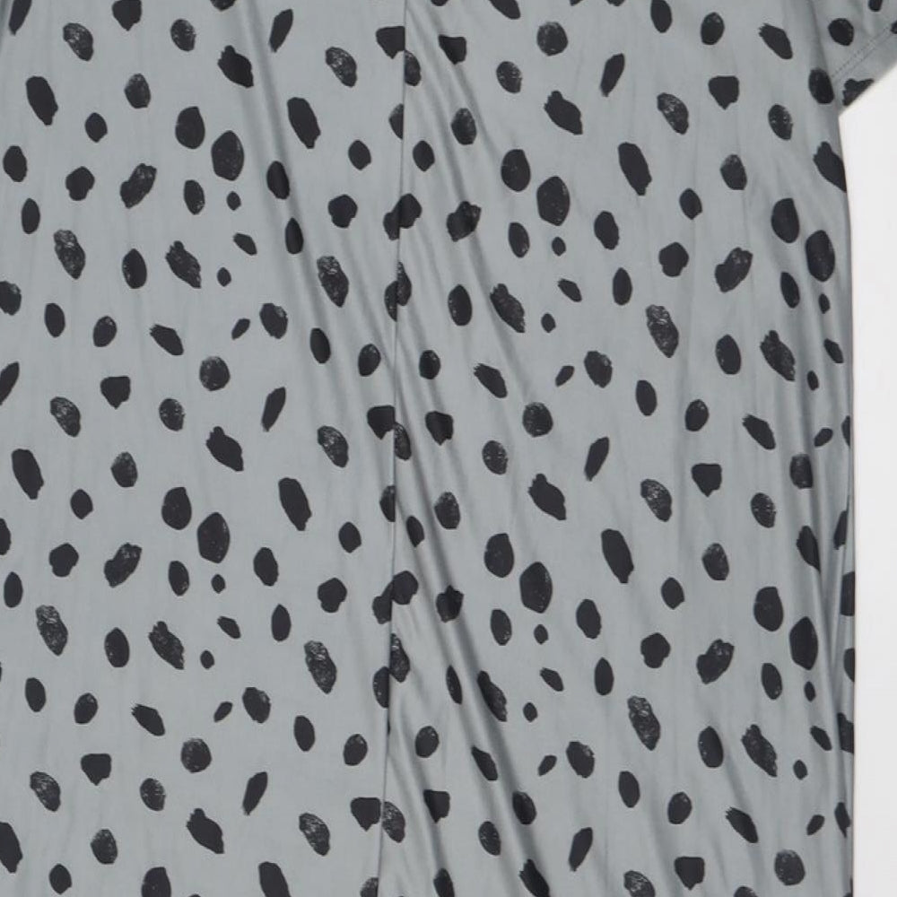 Urban Threads Womens Grey Animal Print Polyester A-Line  Size 10  Crew Neck Pullover