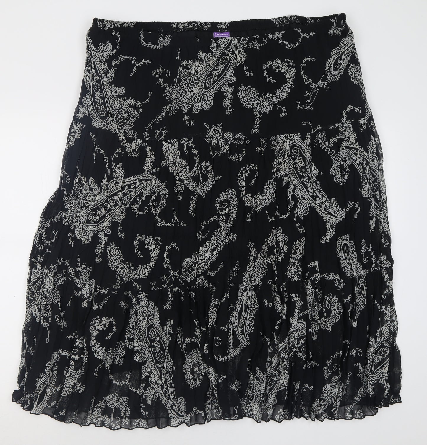 Collection Womens Black Geometric Polyester A-Line Skirt Size 24