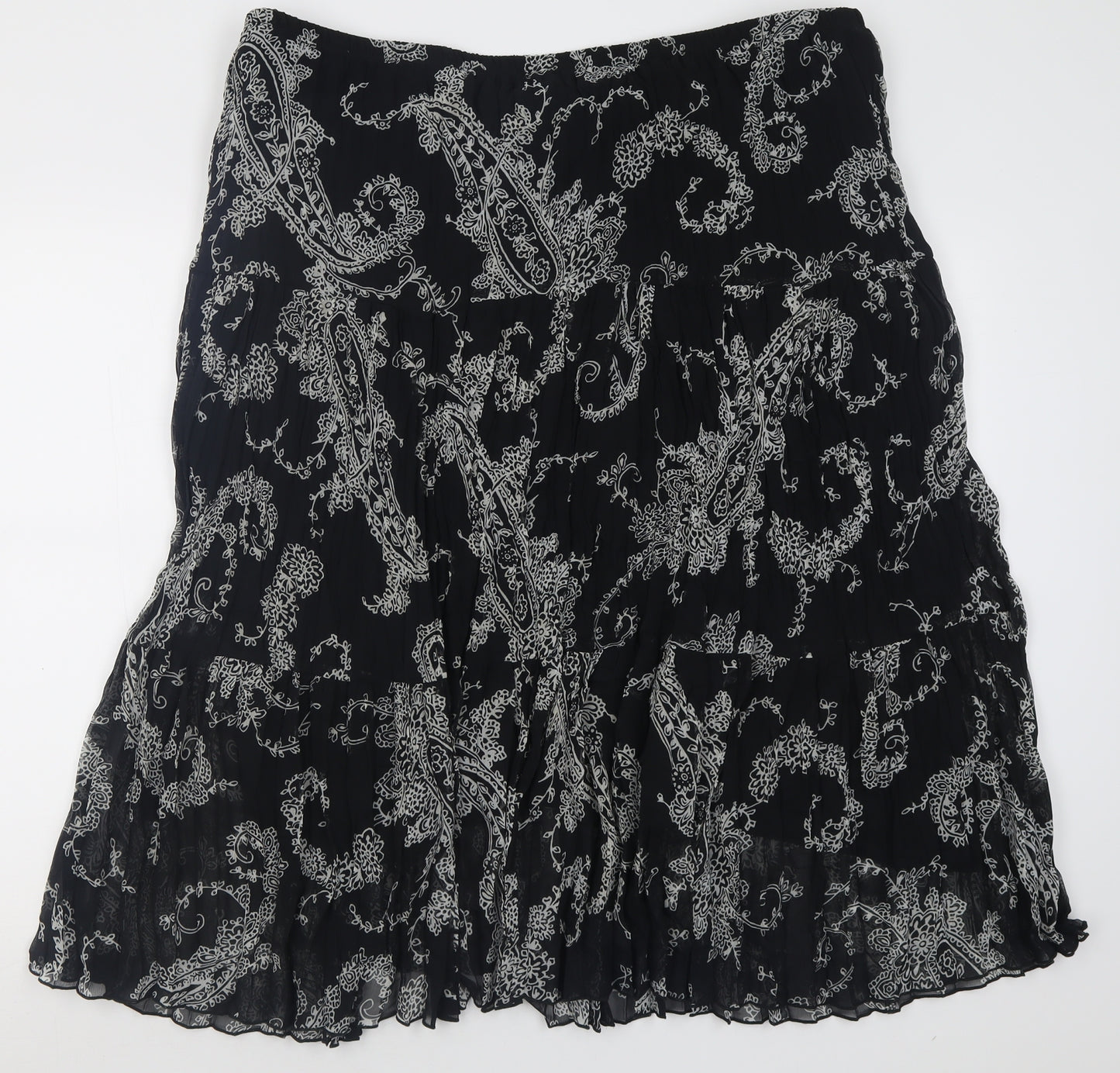 Collection Womens Black Geometric Polyester A-Line Skirt Size 24