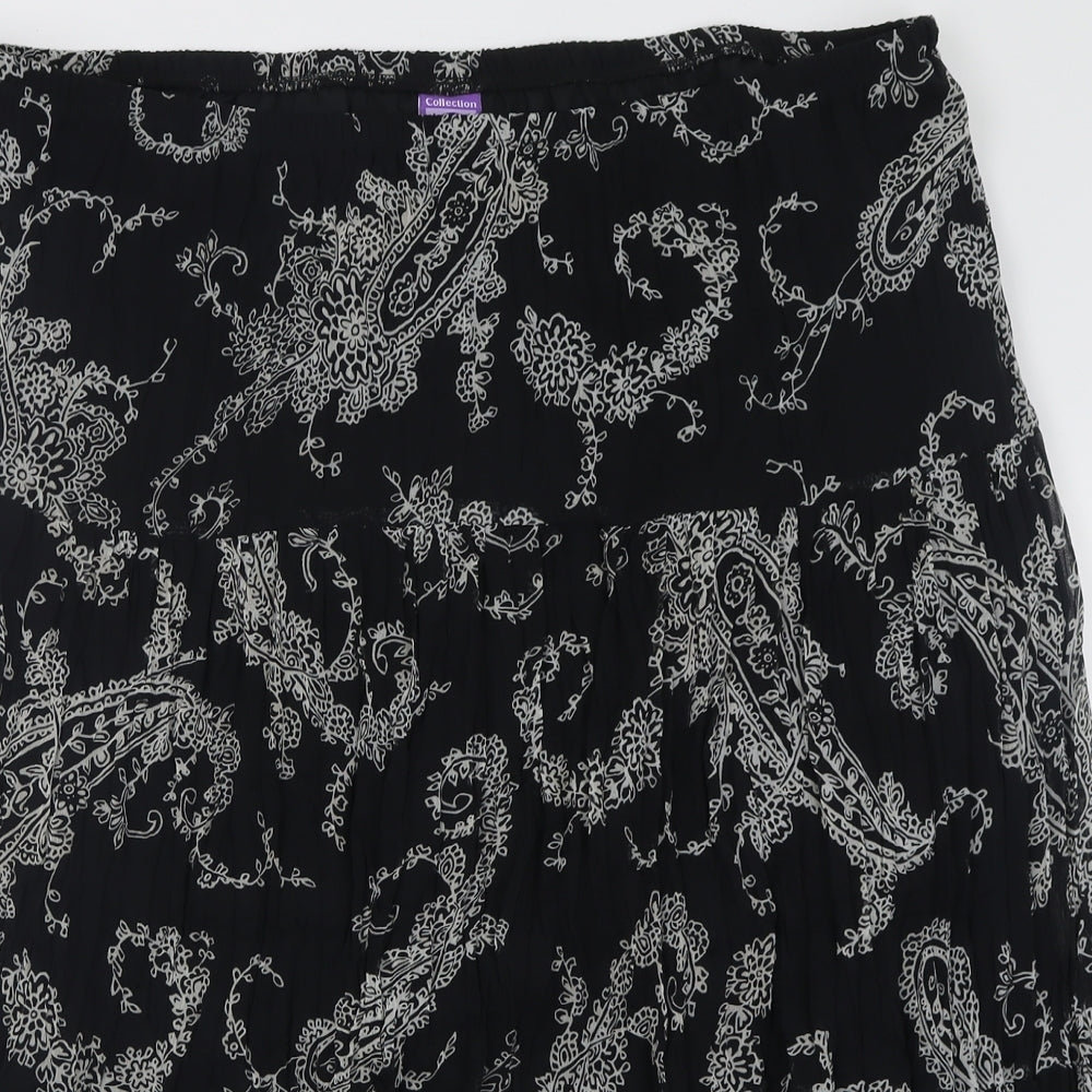 Collection Womens Black Geometric Polyester A-Line Skirt Size 24