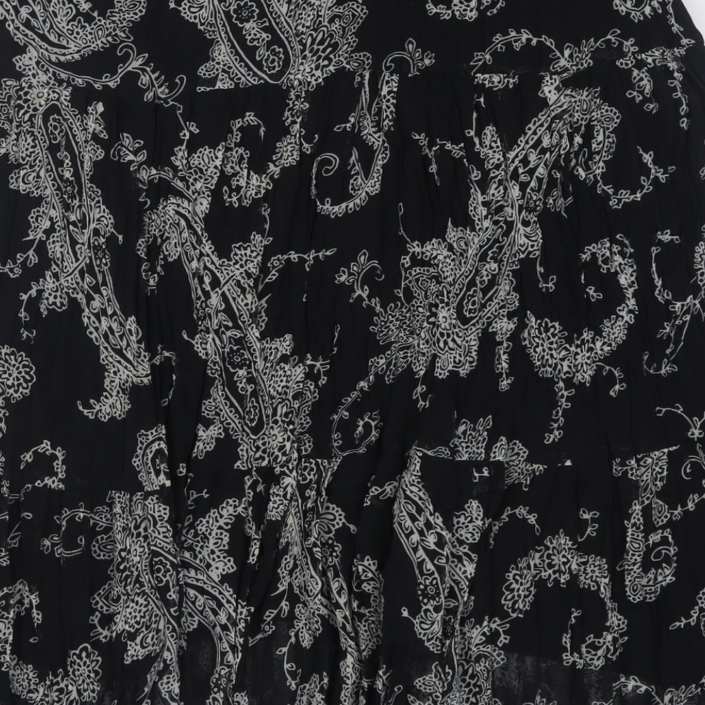 Collection Womens Black Geometric Polyester A-Line Skirt Size 24