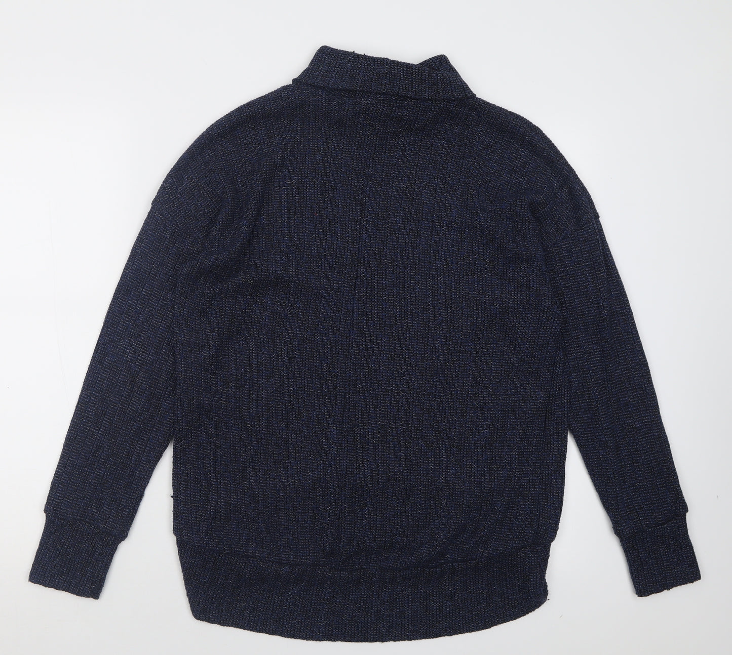 Topshop Womens Blue Roll Neck  Cotton Pullover Jumper Size 10