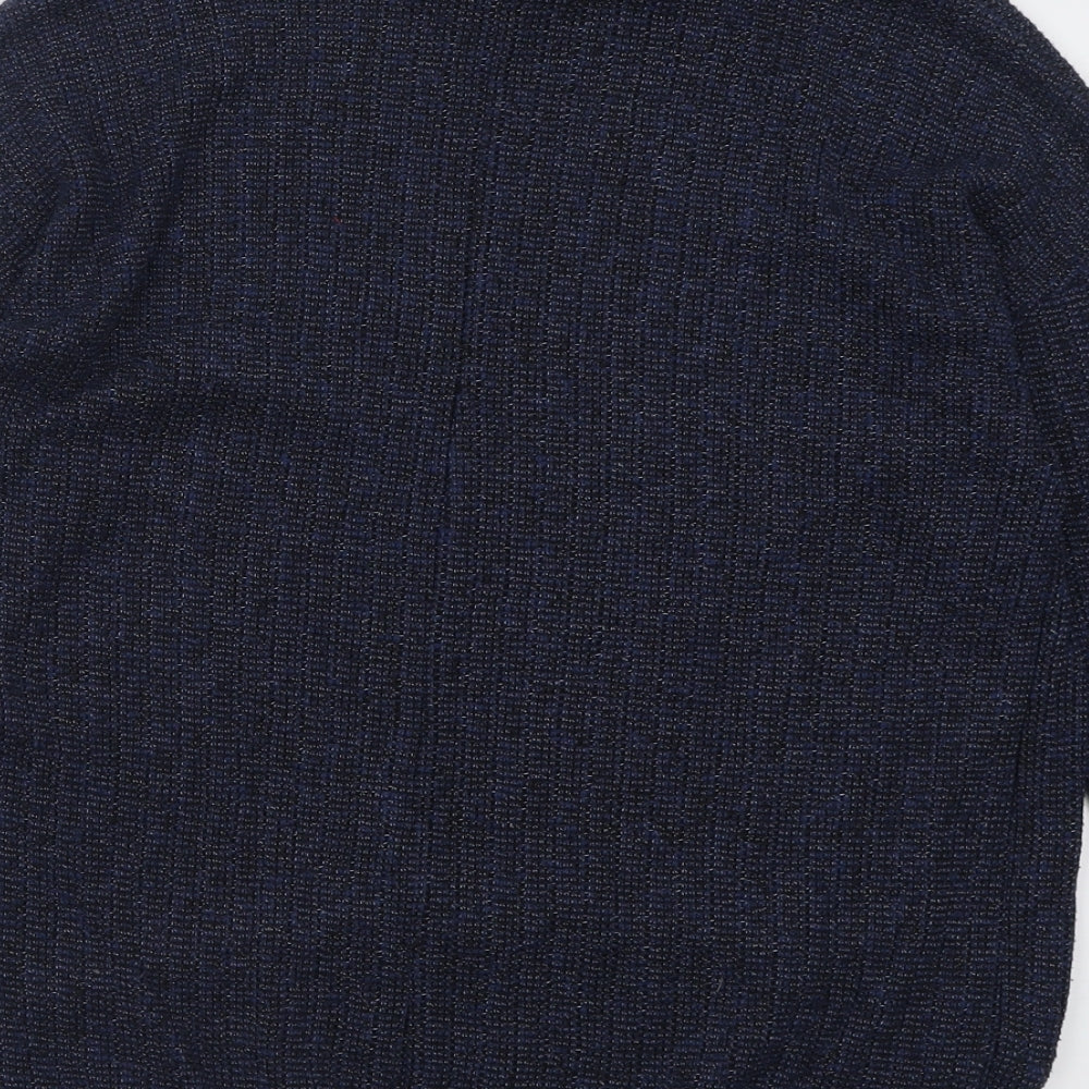 Topshop Womens Blue Roll Neck  Cotton Pullover Jumper Size 10
