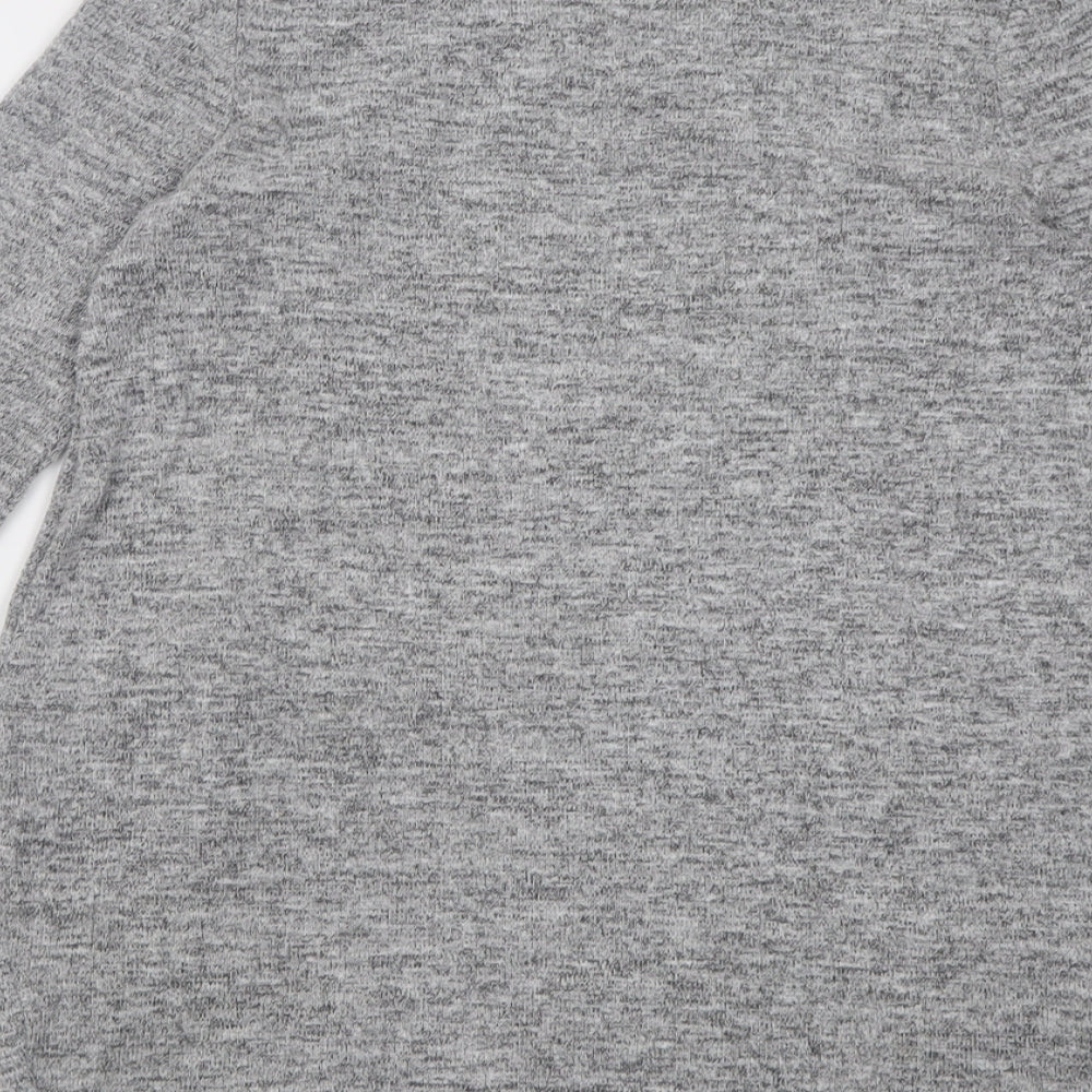 Izabel London Womens Grey Crew Neck  Polyester Tunic Jumper Size 8