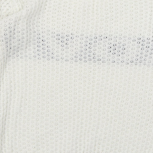Preworn Womens White Crew Neck  Acrylic Pullover Jumper Size S   - Love