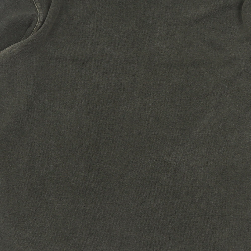 Black Code Mens Green Crew Neck  Cotton Pullover Jumper Size L