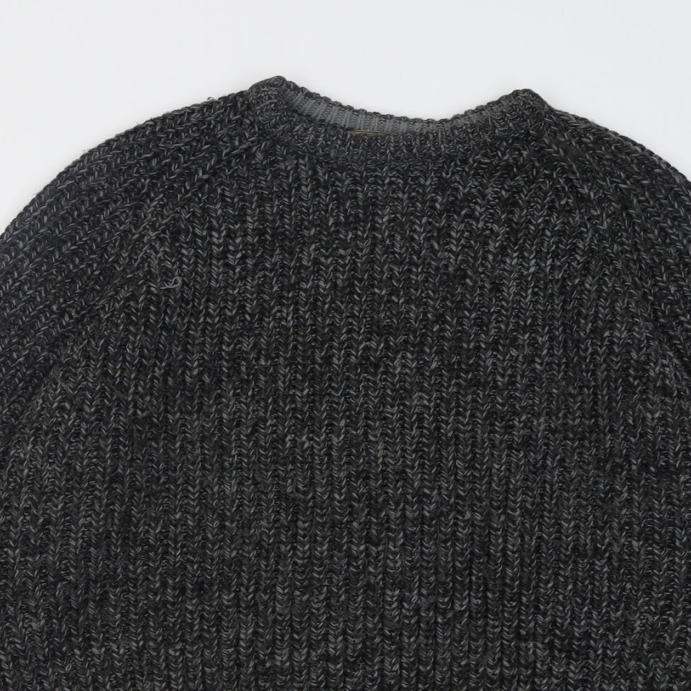 P.G. Field Mens Grey Crew Neck  Acrylic Pullover Jumper Size M
