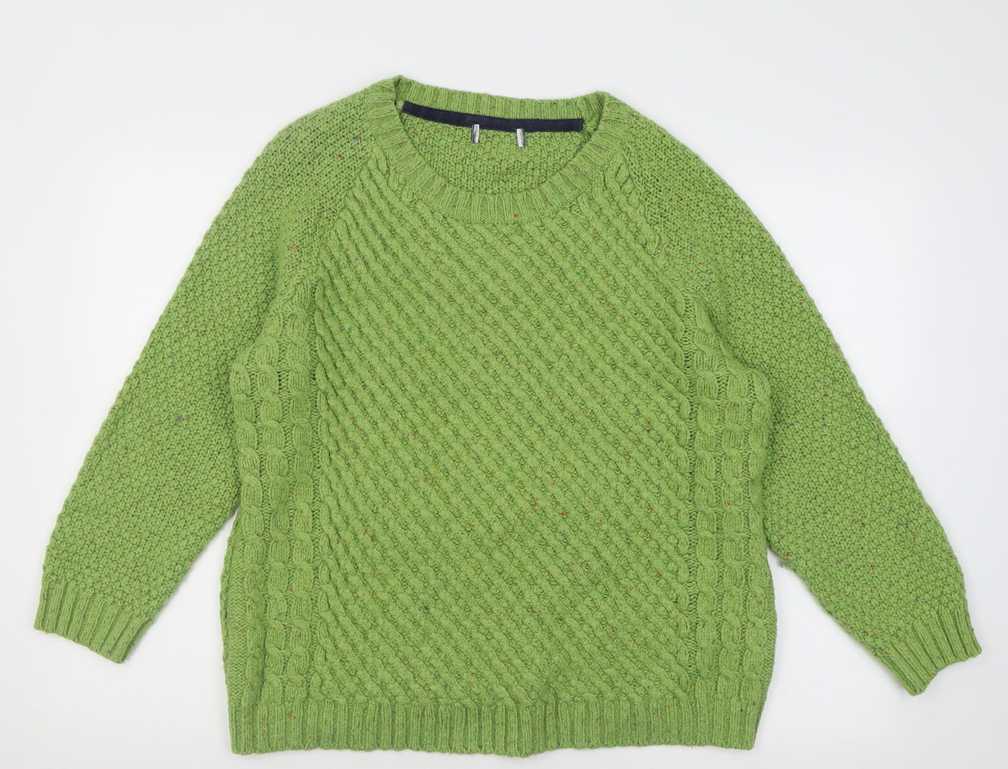 Marks and Spencer Womens Green Crew Neck  Acrylic Pullover Jumper Size 20
