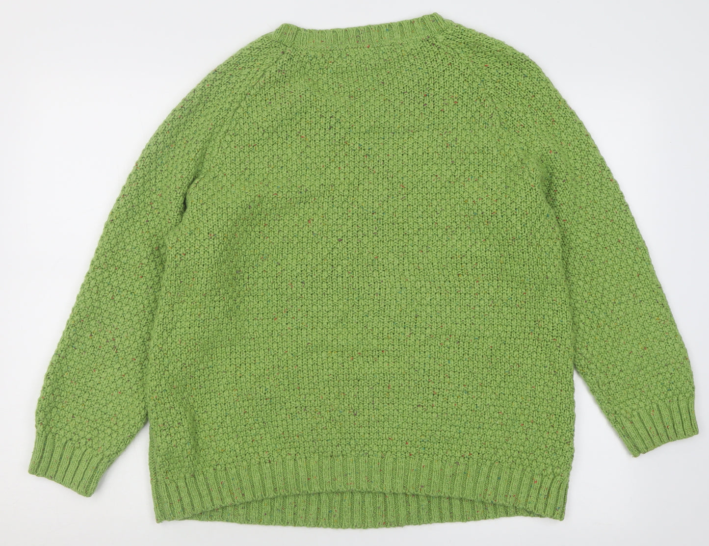 Marks and Spencer Womens Green Crew Neck  Acrylic Pullover Jumper Size 20