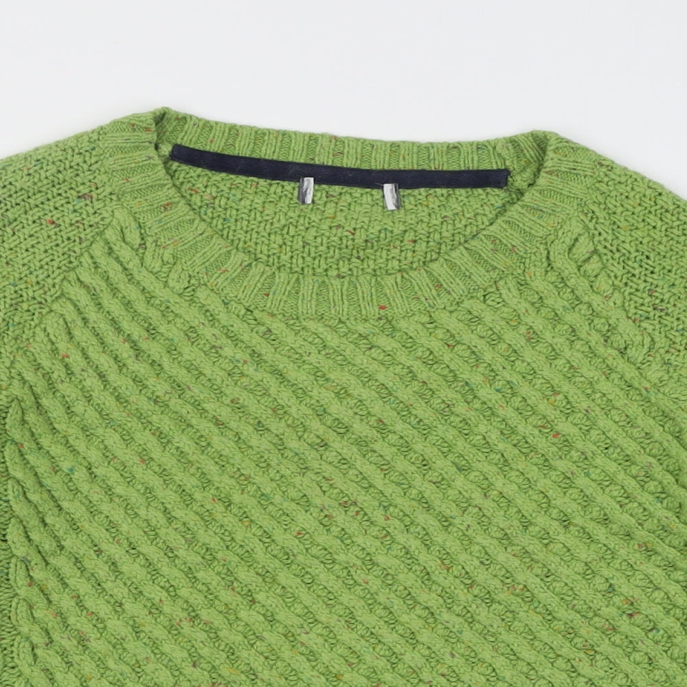 Marks and Spencer Womens Green Crew Neck  Acrylic Pullover Jumper Size 20