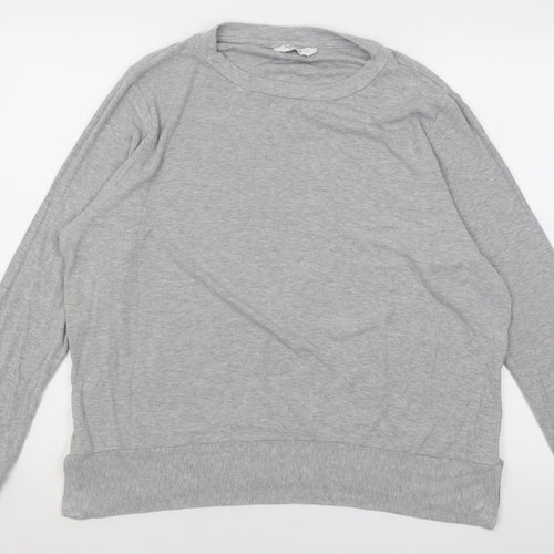 Nutmeg Womens Grey Crew Neck  Viscose Pullover Jumper Size 16