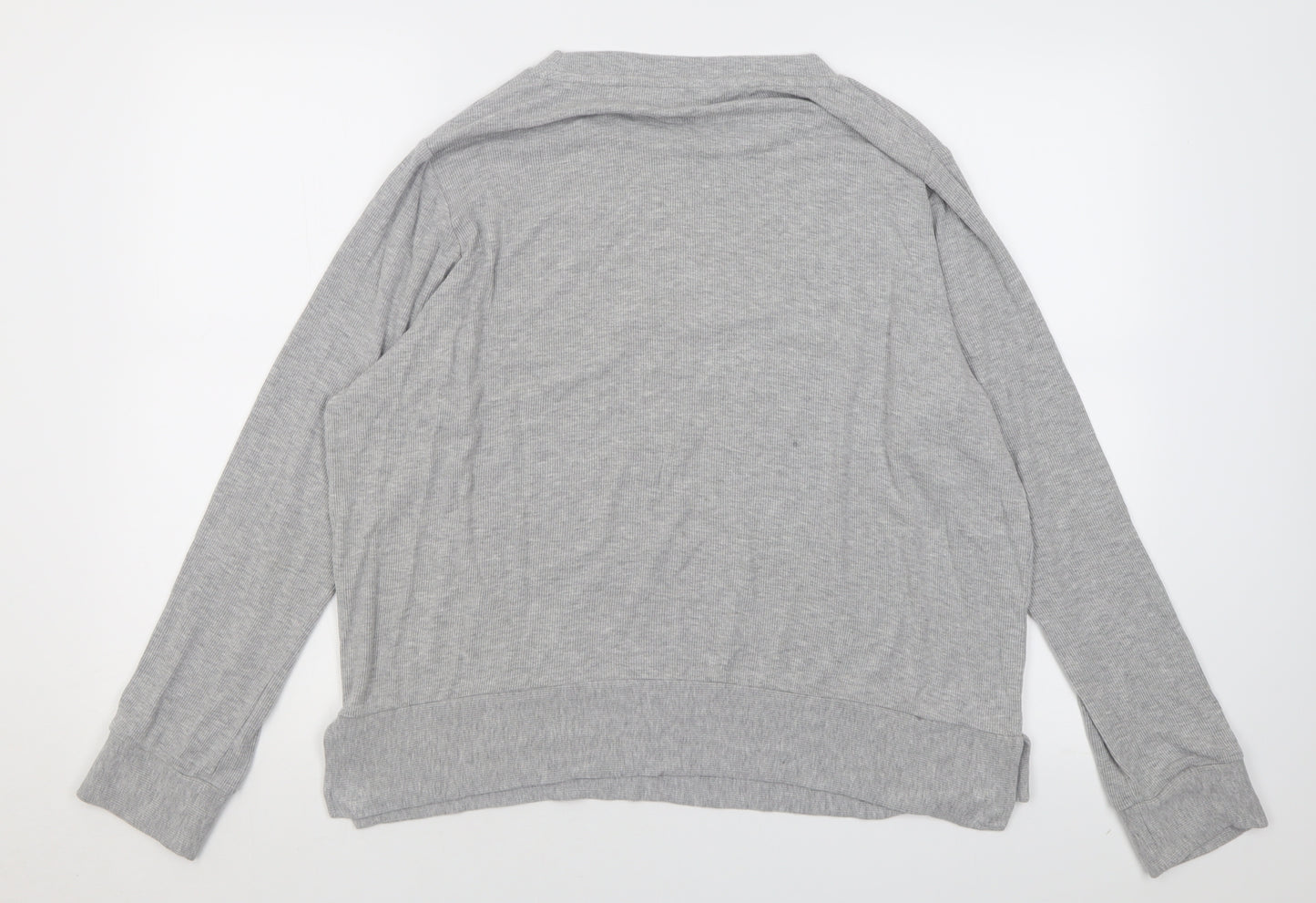 Nutmeg Womens Grey Crew Neck  Viscose Pullover Jumper Size 16