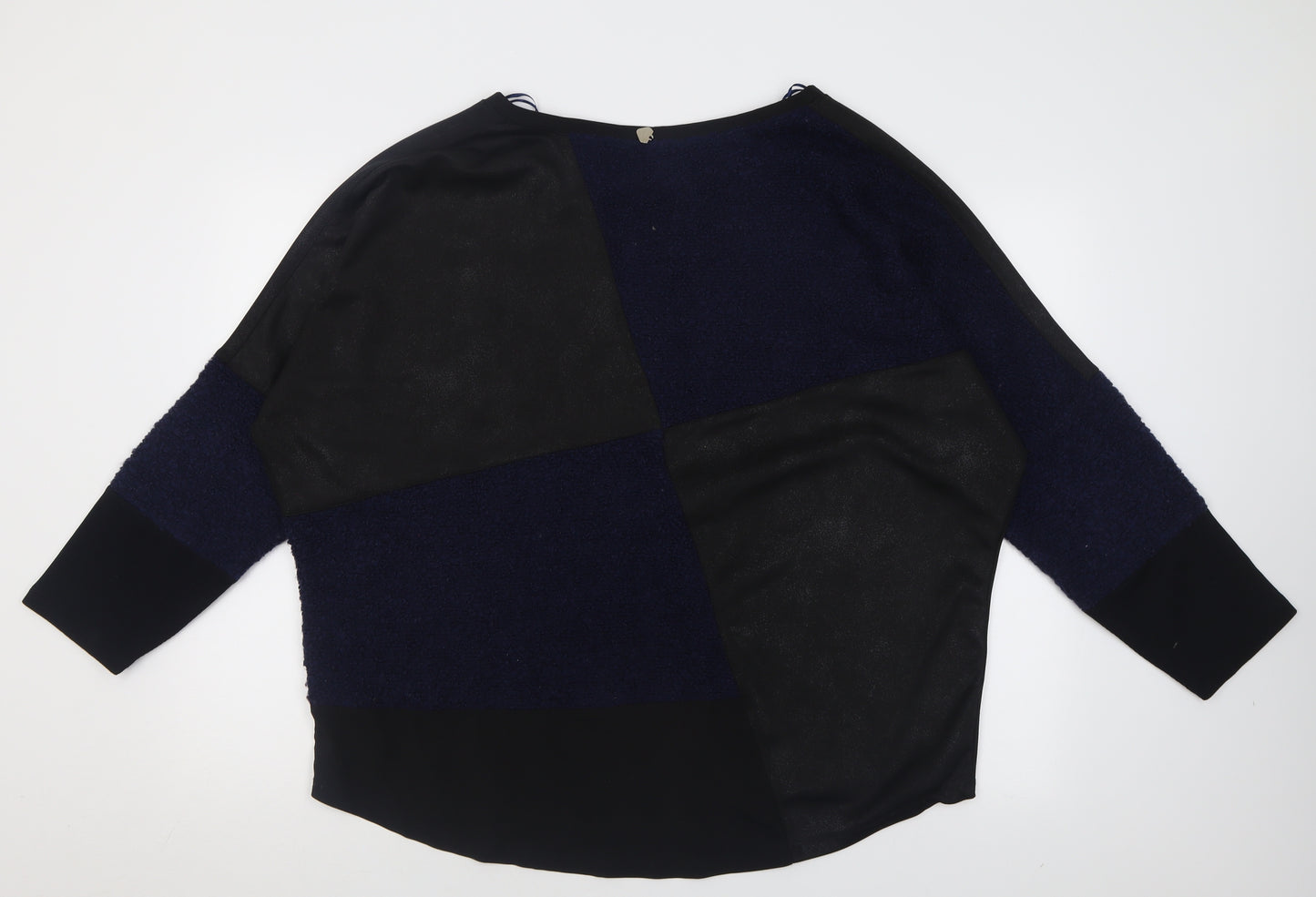 mat Womens Blue  Polyester Basic Blouse Size M Crew Neck